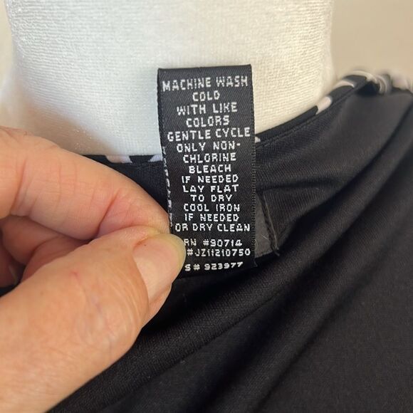 Women's MSK Geometric Print V-Neck 3/4 Sleeve Pull Over Midi Dress ~ Size 1X - Picture 4 of 4